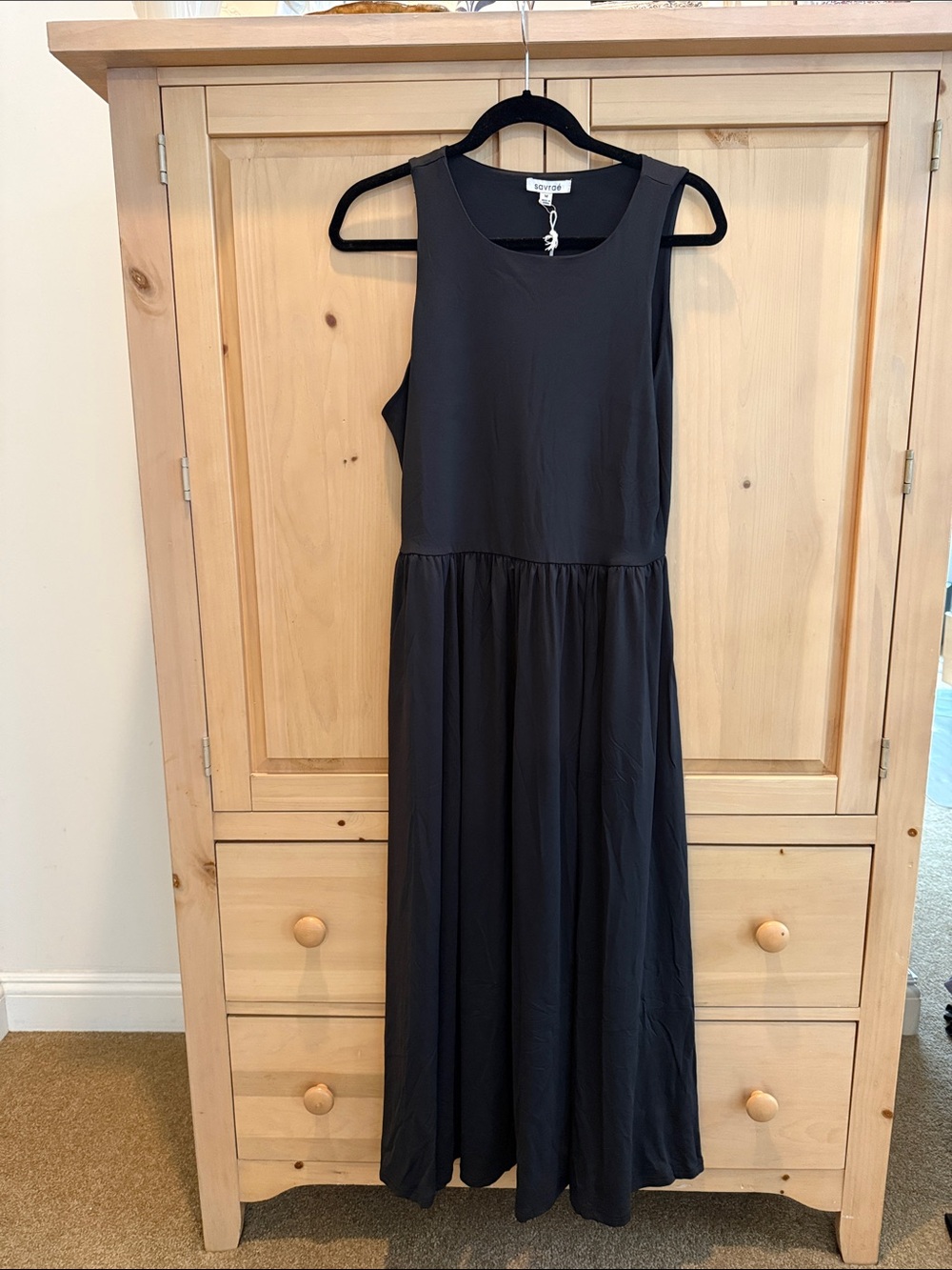 NWT savrae med Black high neck maxi dress